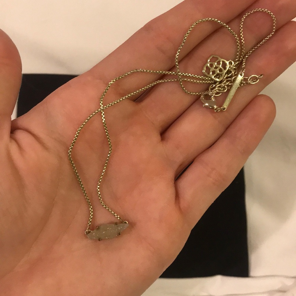 Kendra Scott Bridgete Pendant - White Drusy & Gold